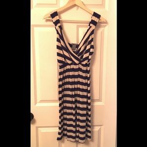 New Directions Weekend Navy Stripe Dress